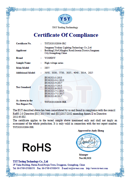 AC led strip light ROHS